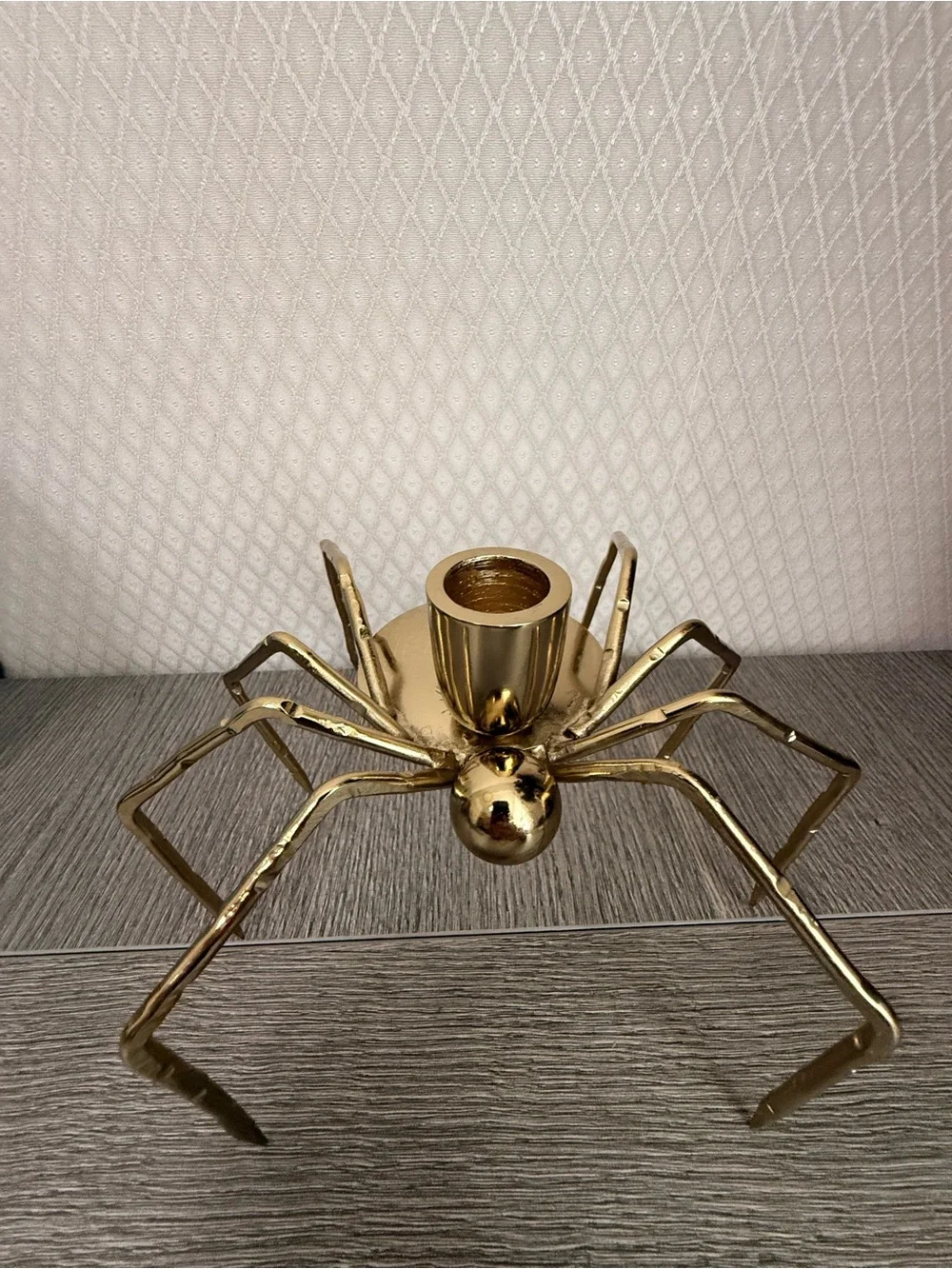 Gold Tone Spider Halloween Candle Holder. No offers